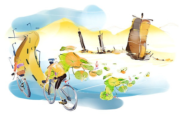 PSD 나무 식물 여자 남자 꽃 길 여유 육상교통 교통수단 여행 이동 잎 일러스트 휴식 연꽃 사람 여러명 강 자전거 돛단배 연잎 자전거여행 자전거길 두물머리 선박 국내일러스트 감정 다수 교통 컨셉 수상교통 배_교통 바이크 양평 파일형식