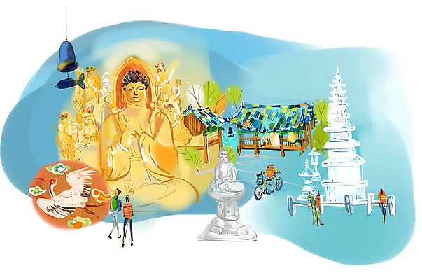 PSD 나무 식물 건축물 여자 남자 건축 종교 길 여유 육상교통 교통수단 여행 이동 불교 일러스트 휴식 사람 여러명 자전거 석탑 불상 자전거여행 자전거길 남장사 석가탑 국내일러스트 상주시 감정 다수 교통 컨셉 탑 바이크 사찰 경상북도 불국사 파일형식 상주_지역