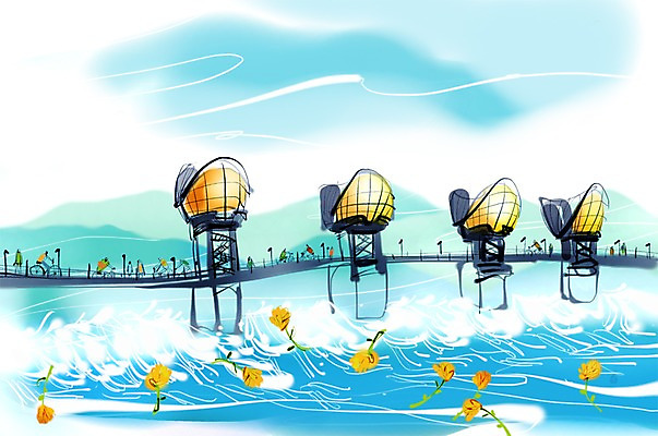 PSD 여자 남자 길 여유 육상교통 교통수단 여행 이동 일러스트 휴식 사람 여러명 강 자전거 자전거여행 자전거길 백제보 가교 국내일러스트 건축물 감정 다수 교통 컨셉 바이크 파일형식