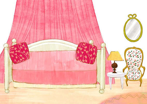 PSD 백그라운드 쿠션 의자 일러스트 탁자 조명 사람없음 인테리어 침실 거울 침대 스탠드 초크일러스트 초크아트 국내일러스트 디자인 가구 그림 파일형식