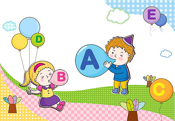 나무 식물 구름 문자 알파벳 영어 여자 어린이교육 교육 남자 어린이 영어교육 미소 웃음 사람 소녀 소년 두명 물방울무늬 즐거움 어린이세상 풍선 천진난만 풍선불기 어린이만 AI파일 자연요소 감정 컨셉 무늬 표정 불기 파일형식 벡터