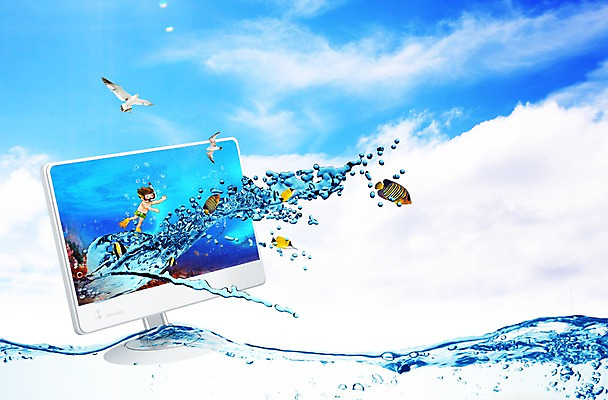 PSD 동물 구름 편집 편집이미지 남자 어린이 파도 바다 갈매기 조류 하늘 어류 한명 사람 소년 물 컴퓨터 3D 모니터 스노클링 해조류 잠수 입체 남자만 남자한명만 어린이만 소년만 소년한명만 이미지편집 편집3D 자연요소 1 전자제품 수중동물 수상스포츠 해양식물 디지털합성 파일형식