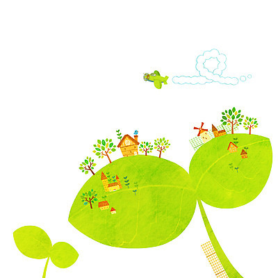 PSD 나무 식물 사계절 계절 교통수단 백그라운드 잎 일러스트 나뭇잎 비행기 주택 풍경 사람없음 건물 새싹 봄 풍차 봄배경 국내일러스트 건축물 교통 항공교통 대중교통 파일형식