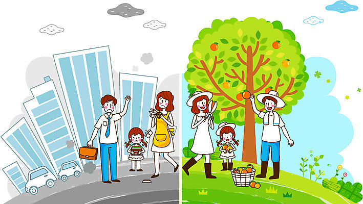 나무 식물 구름 모자 여자 열매 남자 딸 어린이 교통수단 교통 오렌지 과일 일러스트 가족 자동차 엄마 미소 웃음 사람 소녀 빌딩 여러명 성인 건물 농작물 부모 바구니 농사 수확 자녀 농촌 시골 도시 비교 오염 찡그림 아빠 귀농 매연 오렌지나무 국내일러스트 AI파일 자연요소 건축물 잡화 육상교통 다수 컨셉 농업 관계 표정 환경오염 파일형식 벡터