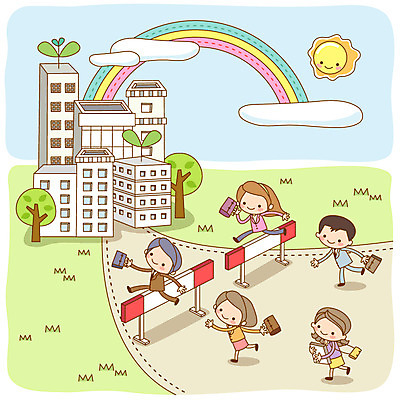 전신 나무 식물 구름 건축물 여자 남자 도로 길 포즈 무지개 가방 일러스트 회사 비즈니스 하늘 서기 미소 웃음 들기 사람 빌딩 잔디 여러명 건물 책 비즈니스라이프 달리기 태양 새싹 점프 풀 허들 장애물 출근 뜀틀 장애물넘기 국내일러스트 AI파일 자연요소 라이프스타일 잡화 건축 스포츠용품 다수 교통시설 모션 표정 출퇴근 넘기 파일형식 벡터