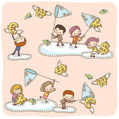 전신 동물 구름 기호 여자 남자 포즈 돈 날개 일러스트 비즈니스 조류 하늘 서기 들기 사람 여러명 금융 경제 비즈니스라이프 달러 유로 직장인 원화 화폐기호 엔 채집망 국내일러스트 AI파일 자연요소 직업 문자 라이프스타일 다수 모션 재산 화폐 파일형식 벡터