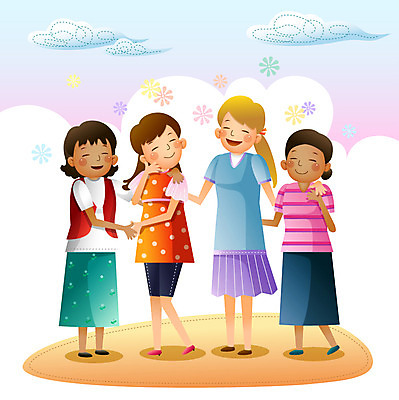 전신 구름 라이프스타일 여자 포즈 일러스트 엄마 어깨동무 서기 미소 웃음 사람 손짓 여러명 성인 라이프 손잡기 아내 즐거움 아줌마 다문화 귀농 교류 이웃 여자만 성인여자만 성인만 국내일러스트 AI파일 자연요소 감정 중년 다수 농업 가족 모션 표정 생활 사회이슈 주부 파일형식 벡터