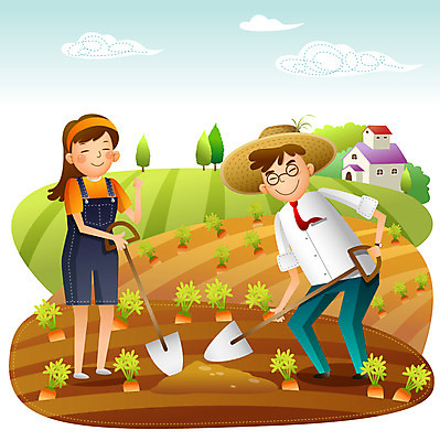 전신 나무 식물 구름 라이프스타일 건축물 여자 남자 포즈 밭 채소 일러스트 가족 하늘 넥타이 주택 논 서기 미소 웃음 사람 정장 성인 두명 건물 라이프 농작물 농사 흙 당근 도구 농촌 시골 풀 삽 즐거움 밀짚모자 귀농 성인만 국내일러스트 AI파일 자연요소 모자_잡화 잡화 옷 건축 감정 농업 관계 모션 뿌리채소 표정 생활 파일형식 벡터
