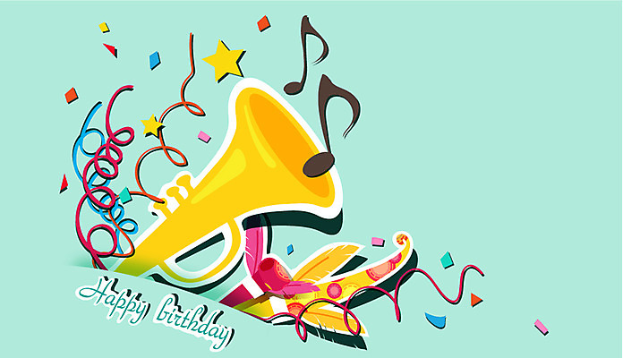 템플릿 악기 음악 백그라운드 카드템플릿 음표 폭죽 사람없음 축하 생일 나팔 초대장 초대 꽃가루 축하카드 생일축하 생일카드 이미지템플릿 AI파일 카드프레임 기호 기념일 컨셉 문화예술 카드_감사 프레임 가루 파일형식 벡터