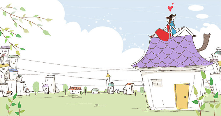 나무 식물 구름 커플 여자 남자 행복 데이트 일러스트 하늘 주택 사랑 미소 웃음 사람 빌딩 두명 건물 다정 하트 국내일러스트 AI파일 자연요소 모양 건축물 감정 컨셉 관계 표정 파일형식 벡터