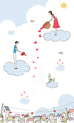 나무 식물 동물 구름 커플 여자 남자 행복 한쌍 데이트 일러스트 조류 하늘 주택 사랑 미소 웃음 사람 빌딩 두명 건물 태양 바구니 다정 물뿌리개 쌍 물주기 국내일러스트 AI파일 자연요소 건축물 감정 컨셉 관계 모션 표정 파일형식 벡터