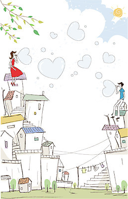 나무 식물 구름 커플 여자 남자 행복 한쌍 데이트 일러스트 하늘 주택 사랑 미소 웃음 사람 빌딩 두명 건물 태양 다정 쌍 비눗방울 비눗방울놀이 국내일러스트 AI파일 자연요소 건축물 감정 컨셉 관계 놀이 표정 파일형식 벡터