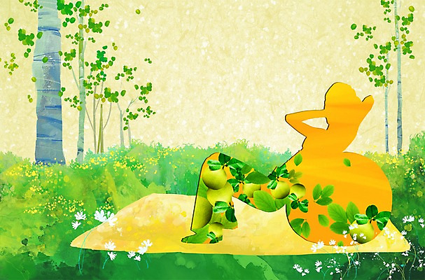 PSD 나무 식물 여자 꽃 실루엣 포즈 잎 일러스트 요가 자연 건강 그림자 한명 사람 운동 건강관리 헬스 요가자세 매트 짐볼 리빙 네이처 여자만 여자한명만 국내일러스트 1 웰빙 촬영기법 관리 생태계 파일형식