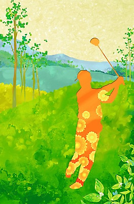 PSD 나무 식물 남자 꽃 실루엣 스포츠 잎 일러스트 자연 그림자 한명 사람 운동 골프채 테니스 리빙 네이처 남자만 남자한명만 국내일러스트 1 골프용품 촬영기법 건강 구기 생태계 파일형식