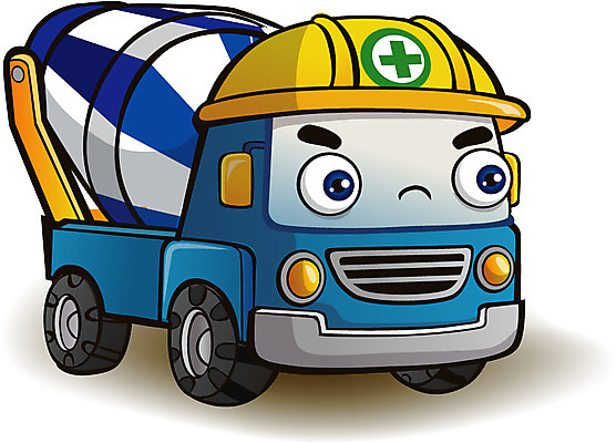 캐릭터 건축 육상교통 교통수단 교통 일러스트 자동차 안전 사람없음 트럭 중장비 안전모 안전제일 레미콘 시멘트차 자동차캐릭터 일러캐릭터 AI파일 산업장비 헬멧 안전장비 특수차량 파일형식 벡터