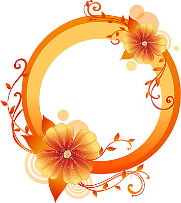 식물 배너 꽃 컬러 백그라운드 무늬 꽃무늬 꽃백그라운드 일러스트 자연 안내 프레임 틀 사람없음 주황색 원형 알림 국내일러스트 AI파일 도형 생태계 파일형식 벡터