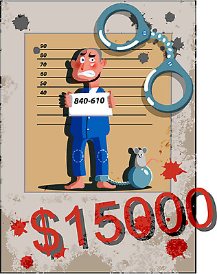 동물 남자 일러스트 한명 사람 범죄 쥐 범죄인 수갑 사회이슈 알림 수배 현상수배 남자만 남자한명만 국내일러스트 AI파일 1 컨셉 설치류 파일형식 벡터