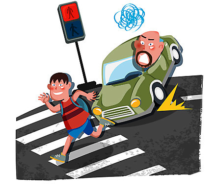 남자 어린이 교통수단 교통 일러스트 자동차 사람 소년 두명 범죄 횡단보도 신호등 사회이슈 신호 적신호 무단횡단 스쿨존 남자만 어린이만 소년만 무단 국내일러스트 AI파일 육상교통 컨셉 보행로 횡단 파일형식 벡터
