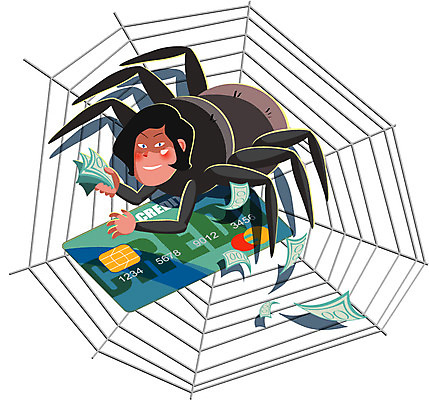 동물 남자 곤충 지폐 돈 일러스트 한명 사람 신용카드 범죄 범죄인 거미줄 사회이슈 거미 남자만 남자한명만 국내일러스트 AI파일 1 컨셉 금융 재산 파일형식 벡터