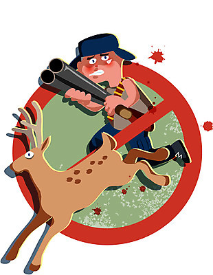 동물 남자 일러스트 포유류 사슴 한명 사람 총 금지 범죄 사회이슈 사냥 사냥꾼 밀렵 밀렵꾼 남자만 남자한명만 국내일러스트 AI파일 직업 1 무기 컨셉 불법 파일형식 벡터