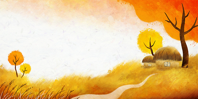 PSD 나무 식물 사계절 계절 길 백그라운드 일러스트 자연 거리 주택 초가집 따뜻함 풍경 사람없음 가을풍경 가을 자연백그라운드 가을배경 국내일러스트 한옥 건물 생태계 파일형식 가을_계절