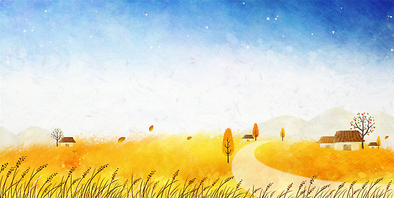 PSD 나무 식물 사계절 계절 길 백그라운드 일러스트 자연 거리 주택 따뜻함 기와집 풍경 사람없음 가을풍경 가을 자연백그라운드 가을배경 국내일러스트 한옥 건물 생태계 파일형식 가을_계절