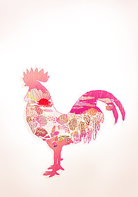 PSD 나무 식물 동물 구름 척추동물 육지동물 상징 생각 일러스트 상상 조류 하늘 아침 사람없음 판타지 태양 일출 닭 심볼 부리 닭벼슬 국내일러스트 주간 자연요소 노을 파일형식