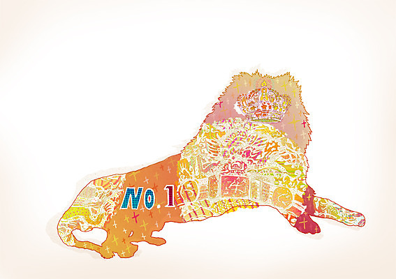 PSD 동물 척추동물 한마리 엎드리기 상징 생각 일러스트 포유류 상상 왕관 사람없음 판타지 자신감 황금 사자 왕 심볼 넘버원 맹수 국내일러스트 1 감정 모션 파일형식