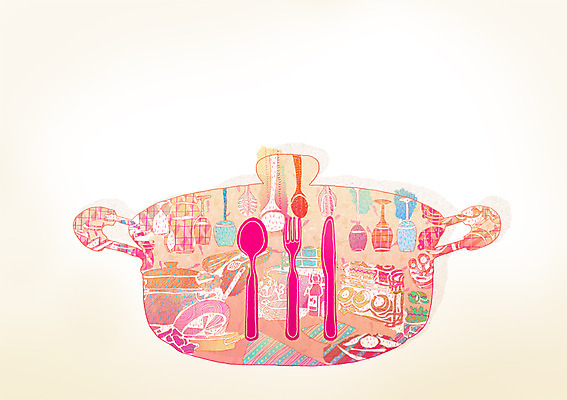 PSD 식기 상징 포크 생각 와인잔 일러스트 상상 주방용품 요리 사람없음 컵 판타지 주방 숟가락 나이프 냄비 심볼 국자 계량기 국내일러스트 생활용품 술잔 수저 칼 솥 파일형식