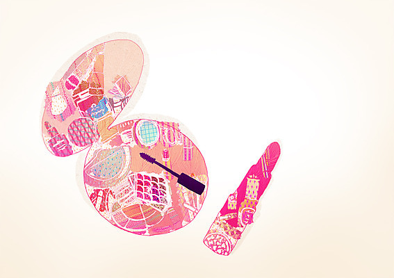 PSD 상징 생각 일러스트 상상 사람없음 판타지 화장 뷰티 화장품 립스틱 화장용품 붓 심볼 향수 마스카라 파우더 로션 아이섀도 분 국내일러스트 미용용품 파일형식