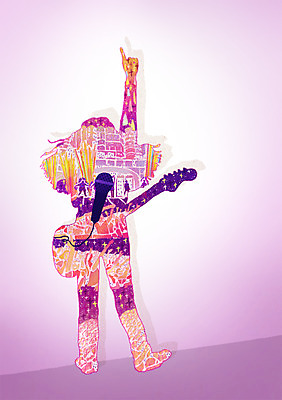 PSD 여자 악기 음악 상징 생각 일러스트 노래 모션 상상 조명 폭죽 한명 사람 손짓 성인 판타지 손들기 공연 가수 무대 기타 손전등 군중 심볼 마이크 오디션 여자만 여자한명만 성인여자만 성인만 국내일러스트 1 음향기기 현악기 문화예술 이벤트 음악가 파일형식