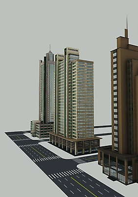 PSD 편집이미지 건축물 현대건축 도로 길 설계 거리 빌딩 사람없음 건물 그래픽 3D소스 3D 모형 고층빌딩 차도 설계도 도시 횡단보도 입체 편집소스 차선_도로 편집3D 건축 컨셉 교통시설 건설업 보행로 디지털합성 파일형식