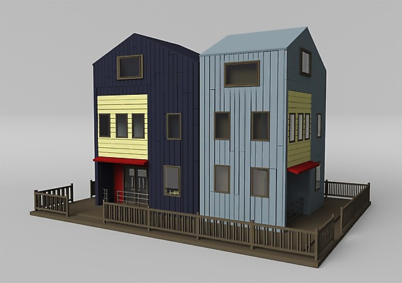 PSD 편집이미지 건축물 창문 주택 사람없음 건물 그래픽 울타리 3D소스 3D 문 모형 미니어처 입체 현관문 편집소스 편집3D 건축 담장 디지털합성 파일형식