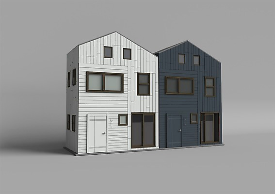 PSD 편집이미지 건축물 창문 주택 사람없음 건물 그래픽 3D소스 3D 문 모형 미니어처 입체 현관문 이층집 편집소스 편집3D 건축 디지털합성 파일형식