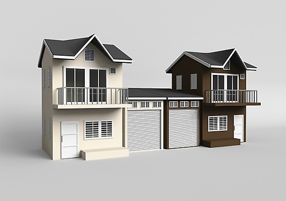 PSD 편집이미지 건축물 창문 주택 사람없음 건물 그래픽 3D소스 3D 문 모형 미니어처 발코니 입체 현관문 주차장 이층집 편집소스 편집3D 건축 디지털합성 파일형식