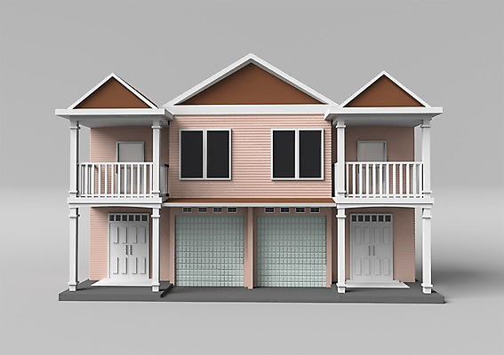 PSD 편집이미지 건축물 창문 주택 사람없음 건물 그래픽 3D소스 3D 문 모형 미니어처 발코니 입체 현관문 이층집 편집소스 편집3D 건축 디지털합성 파일형식