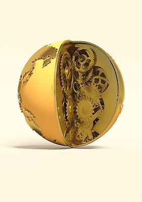PSD 편집이미지 지구 컬러 단면 사람없음 그래픽 3D소스 3D 기계 금색 바퀴 원형 부속품 입체 오브젝트 톱니바퀴 복잡 편집소스 편집3D 도형 컨셉 디지털합성 파일형식