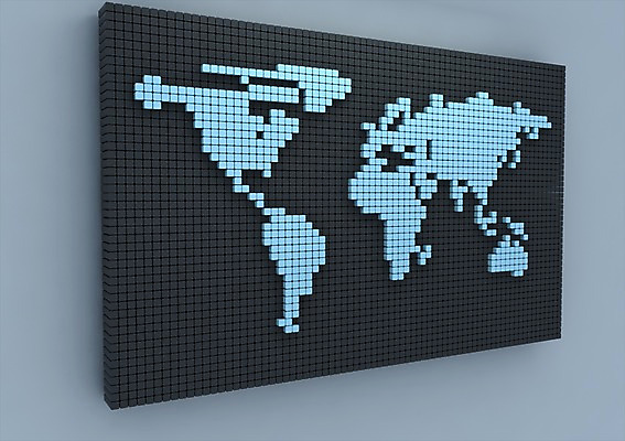 PSD 편집이미지 컬러 하늘색 세계지도 지도 사람없음 그래픽 세계 글로벌 3D소스 3D 블록 입체 대륙 전광판 복잡 편집소스 편집3D 컨셉 파란색 디지털합성 파일형식