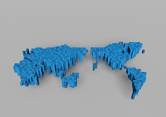 PSD 편집이미지 컬러 세계지도 지도 사람없음 그래픽 파란색 세계 글로벌 3D소스 3D 블록 입체 대륙 복잡 편집소스 편집3D 컨셉 디지털합성 파일형식