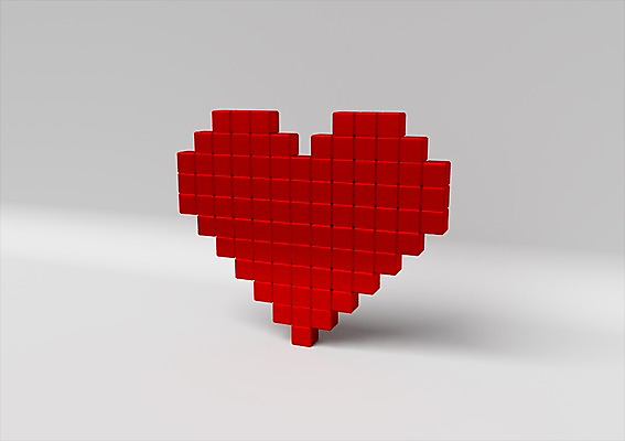 PSD 편집이미지 컬러 사랑 사람없음 그래픽 빨간색 3D소스 3D 블록 하트 큐브 분석 입체 복잡 편집소스 편집3D 모양 감정 컨셉 디지털합성 파일형식