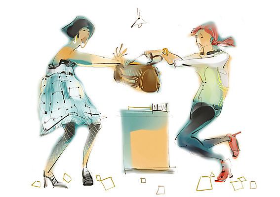 PSD 라이프스타일 잡화 여자 가방 일러스트 사람 성인 두명 라이프 모던 싸움 모던라이프 모던피플 여자만 성인여자만 성인만 국내일러스트 모션 생활 파일형식