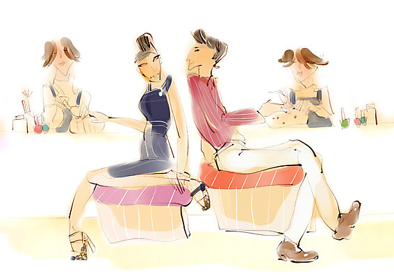 PSD 라이프스타일 커플 여자 남자 한쌍 데이트 일러스트 미소 웃음 사람 여러명 성인 취미 라이프 뷰티 쌍 손톱관리 네일아트 모던 모던라이프 모던피플 성인만 국내일러스트 다수 관계 표정 생활 파일형식