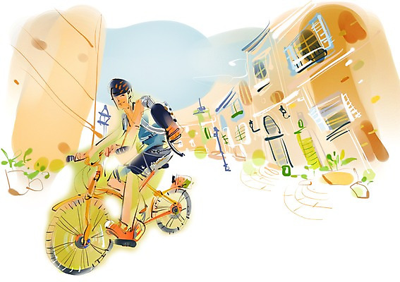 PSD 라이프스타일 남자 육상교통 교통수단 교통 일러스트 한명 미소 웃음 사람 빌딩 성인 취미 건물 라이프 자전거 모던 자전거여행 모던라이프 모던피플 남자만 남자한명만 성인남자만 성인만 국내일러스트 1 건축물 여행 표정 생활 바이크 파일형식