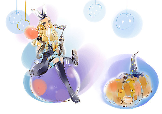 PSD 라이프스타일 여자 일러스트 호박 가면 한명 미소 웃음 사람 이벤트 성인 취미 라이프 파티 축제 할로윈 모던 모던라이프 모던피플 여자만 여자한명만 성인여자만 성인만 국내일러스트 1 채소 표정 생활 파일형식