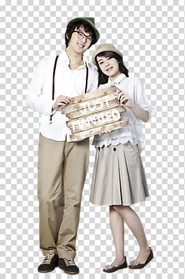 전신 편집 편집이미지 모자 라이프스타일 부부 커플 여자 남자 신부 커플라이프 포즈 신랑 결혼 모션 서기 미소 웃음 들기 사람 동양인 20대 성인 두명 캐주얼 팻말 한국인 PNG 청년만 성인만 편집소스 잡화 옷 관계 프레임 표정 인종 이벤트 청년 생활 파일형식