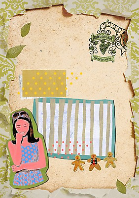 PSD 식물 여자 백그라운드 잎 일러스트 한명 서기 미소 웃음 사람 쿠키 퓨전 복고 팝아트 특별함 여자만 여자한명만 국내일러스트 1 컨셉 모션 디저트 표정 그림 파일형식