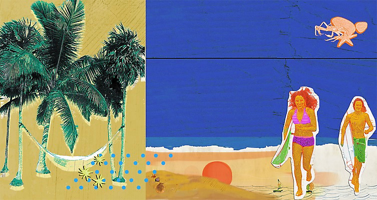 전신 PSD 나무 식물 커플 계절 여자 남자 한쌍 바다 백그라운드 일러스트 휴가 서기 미소 웃음 사람 해변 두명 여름 여름휴가 바캉스 모래사장 야자수 쌍 퓨전 팝아트 특별함 국내일러스트 컨셉 관계 모션 표정 그림 파일형식 여름_계절