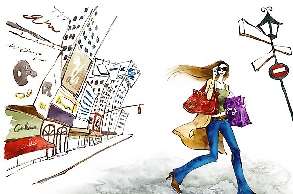 PSD 우먼라이프 라이프스타일 여자 패션 가로등 가방 일러스트 조명 알림판 한명 미소 웃음 사람 성인 건물 라이프 쇼핑 종이봉투 쇼핑백 팻말 여자만 여자한명만 성인여자만 성인만 국내일러스트 1 건축물 잡화 공공시설 봉투 프레임 표정 생활 파일형식