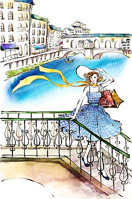 PSD 모자 우먼라이프 라이프스타일 여자 패션 일러스트 난간 한명 미소 웃음 사람 성인 건물 라이프 쇼핑 강 종이봉투 쇼핑백 가교 선박 여자만 여자한명만 성인여자만 성인만 국내일러스트 1 건축물 잡화 수상교통 가방 봉투 표정 생활 파일형식