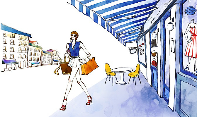 PSD 우먼라이프 라이프스타일 여자 패션 의자 가방 일러스트 탁자 한명 미소 웃음 사람 성인 건물 라이프 쇼핑 종이봉투 쇼핑백 상점 여자만 여자한명만 성인여자만 성인만 국내일러스트 1 건축물 잡화 가구 봉투 표정 생활 파일형식